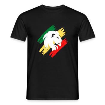 lion rasta green, yellow red - Men's T-Shirt - black - Front - AI Model Male 178 light (178cm)