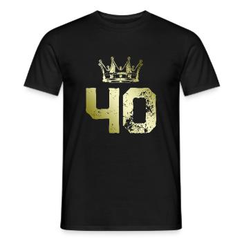 40 Zahl Krone - Männer T-Shirt - Schwarz - Vorne - AI Model Male 178 light (178cm)