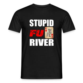 Stupid Fu*** River - Lose Poker on the River - Men's T-Shirt - black - Front - AI Model Male 178 light (178cm)