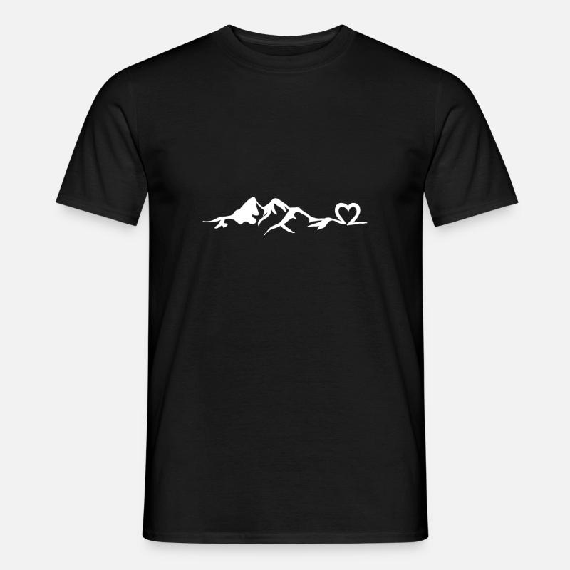 Herz - Berg - (2) - Männer T-Shirt - Schwarz