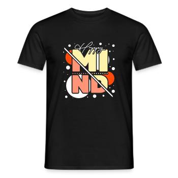 heureux, vie heureuse - T-shirt homme - noir - Devant - AI Model Male 178 light (178cm)