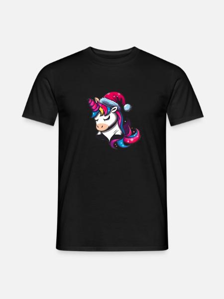 Festive Unicorn - Men's T-Shirt - black