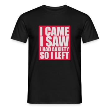 J’avais de l’anxiété en disant - T-shirt homme - noir - Devant - AI Model Male 178 light (178cm)