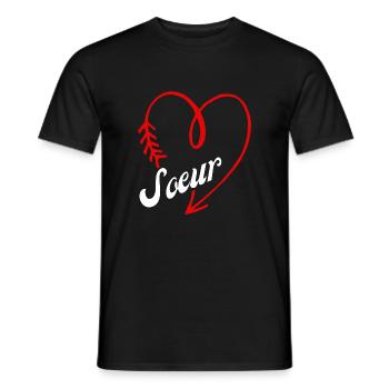 sœur cœur - T-shirt homme - noir - Devant - AI Model Male 178 light (178cm)