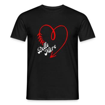 belle mère cœur - T-shirt homme - noir - Devant - AI Model Male 178 light (178cm)