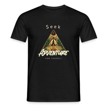 Adventure Outdoor Nature Camping Mindfulness - Men's T-Shirt - black - Front - AI Model Male 178 light (178cm)