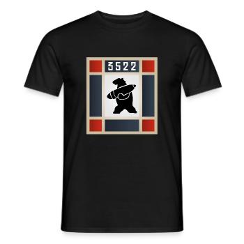 Wojtek l’ours soldat - T-shirt homme - noir - Devant - AI Model Male 178 light (178cm)