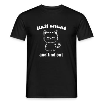 Fluff autour d’une chemise de chat sarcastique drôle - T-shirt homme - noir - Devant - AI Model Male 178 light (178cm)