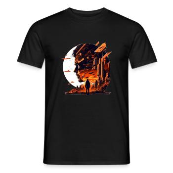 Sci-Fi and alien planets create artwork - Men's T-Shirt - black - Front - AI Model Male 178 light (178cm)