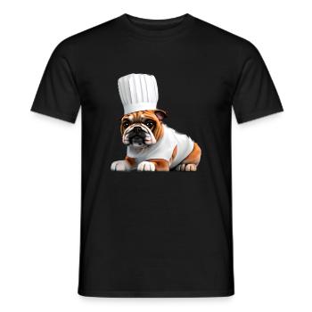 Bulldogge Gastronom Hund Köche Hunde Hundebesitzer - Männer T-Shirt - Schwarz - Vorne - AI Model Male 178 light (178cm)