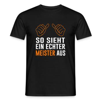 Meister Spruch Geschenk Abschluss - Männer T-Shirt - Schwarz - Vorne - AI Model Male 178 light (178cm)