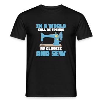 Dans un monde plein de tendances, soyez classique et cousez du craf - T-shirt homme - noir - Devant - AI Model Male 178 light (178cm)