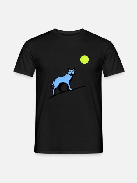 wolf mond - Männer T-Shirt - Schwarz