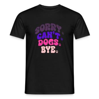 Dogs Lover Groovy Vintage Sorry Can't Dogs Bye - T-shirt homme - noir - Devant - AI Model Male 178 light (178cm)