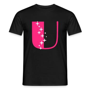 Letter U Glitter - Men's T-Shirt - black - Front - AI Model Male 178 light (178cm)