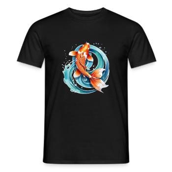 carpe koi - poisson japon - T-shirt homme - noir - Devant - AI Model Male 178 light (178cm)