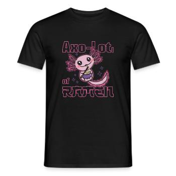 Axolotl mangeant des ramen - T-shirt homme - noir - Devant - AI Model Male 178 light (178cm)