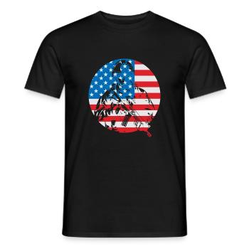 Army War Military Uniform Force Soldier Camouflage - Men's T-Shirt - black - Front - AI Model Male 178 light (178cm)