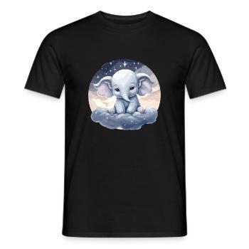Niedlicher Elefant Schläft Schlafen - Männer T-Shirt - Schwarz - Vorne - AI Model Male 178 light (178cm)