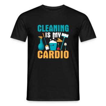 Le nettoyage est mon nettoyant d’entretien cardio - T-shirt homme - noir - Devant - AI Model Male 178 light (178cm)