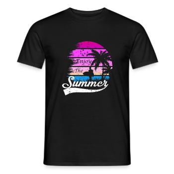 Vacation early summer late summer summer holiday holiday sea - Men's T-Shirt - black - Front - AI Model Male 178 light (178cm)