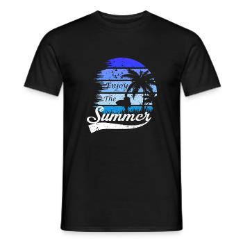 Vacation early summer late summer summer holiday holiday sea - Men's T-Shirt - black - Front - AI Model Male 178 light (178cm)