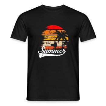 Vacation early summer late summer summer holiday holiday sea - Men's T-Shirt - black - Front - AI Model Male 178 light (178cm)