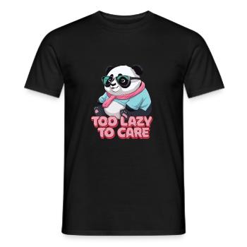 Funny Panda Saying Cute Funny Laziness - Men's T-Shirt - black - Front - AI Model Male 178 light (178cm)