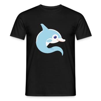 Dauphin dans le Sea Roll - T-shirt homme - noir - Devant - AI Model Male 178 light (178cm)