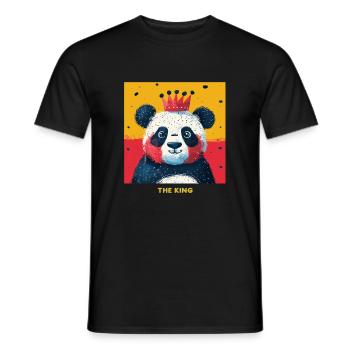 Panda König Portrait - Männer T-Shirt - Schwarz - Vorne - AI Model Male 178 light (178cm)