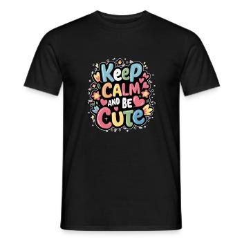 Bleiben Sie ruhig und seien Sie süß - Männer T-Shirt - Schwarz - Vorne - AI Model Male 178 light (178cm)