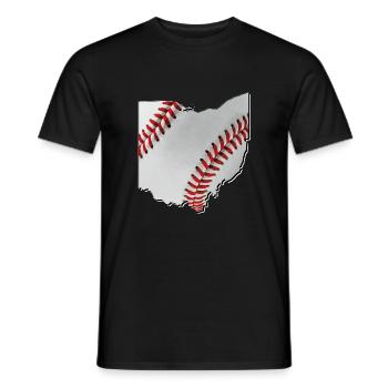 Ohio (United States) | real baseball | Map - Men's T-Shirt - black - Front - AI Model Male 178 light (178cm)
