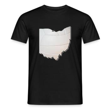 Ohio (États-Unis) | Vrai volley-ball | Carte - T-shirt homme - noir - Devant - AI Model Male 178 light (178cm)