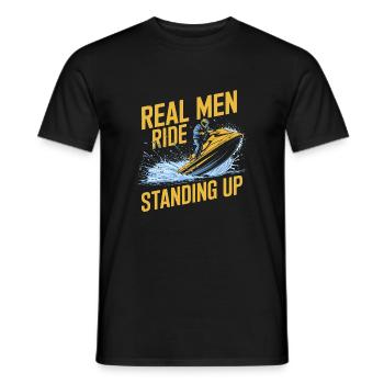 Water sports in style - Men's T-Shirt - black - Front - AI Model Male 178 light (178cm)