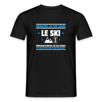 Imagine la vie sans ski : impensable - T-shirt homme - noir - Devant - AI Model Male 178 light (178cm)