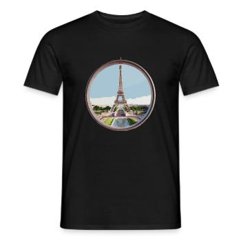 Eiffelturm - Männer T-Shirt - Schwarz - Vorne - AI Model Male 178 light (178cm)