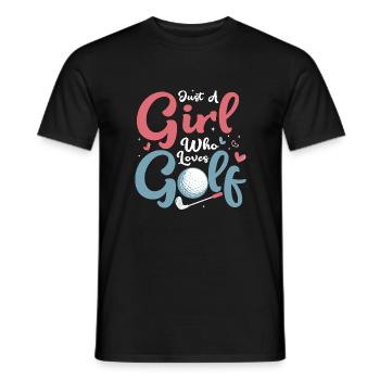 Just A Girl Who Loves Golf Golfer Hobby - Männer T-Shirt - Schwarz - Vorne - AI Model Male 178 light (178cm)