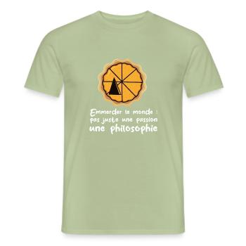 Emmerder le monde - T-shirt homme - vert sauge - Devant - AI Model Male 178 light (178cm)