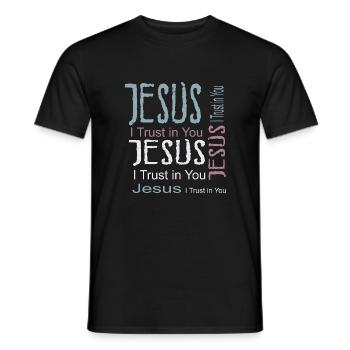 Jésus, j’ai confiance en toi - T-shirt homme - noir - Devant - AI Model Male 178 light (178cm)