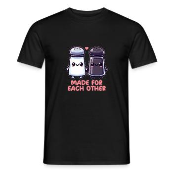 Salz und Pfeffer - Männer T-Shirt - Schwarz - Vorne - AI Model Male 178 light (178cm)