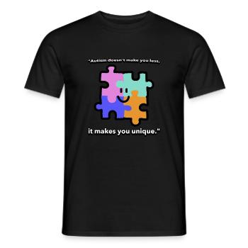 T-shirt de citation sur l’autisme - T-shirt homme - noir - Devant - AI Model Male 178 light (178cm)