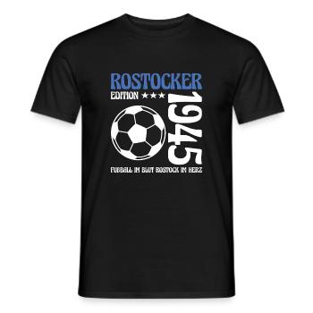 Rostocker Geburtstag 1945 Fußball Geschenk - Männer T-Shirt - Schwarz - Vorne - AI Model Male 178 light (178cm)