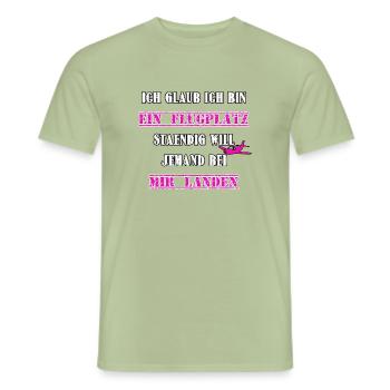 Ich glaub ich bin ein Flugplatz - Männer T-Shirt - Sage - Vorne - AI Model Male 178 light (178cm)