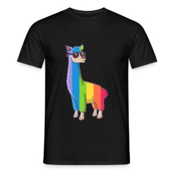 Gay Pride Alpaka LGBT - Männer T-Shirt - Schwarz - Vorne - AI Model Male 178 light (178cm)