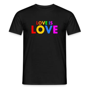 Love is love - Men's T-Shirt - black - Front - AI Model Male 178 light (178cm)