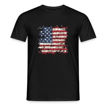 Patriotisches Puzzle Flagge Amerikanischer Stolz - Männer T-Shirt - Schwarz - Vorne - AI Model Male 178 light (178cm)