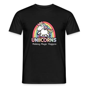 Kinder Einhorn Regenbogen Magisches Einhorn für - Männer T-Shirt - Schwarz - Vorne - AI Model Male 178 light (178cm)
