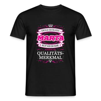 Qualitätsmerkmal Marta einfach Erstklassig - Männer T-Shirt - Schwarz - Vorne - AI Model Male 178 light (178cm)
