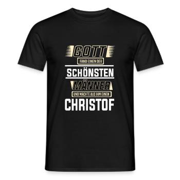 Christof the Most Beautiful Man Shaped by God Design - Men's T-Shirt - black - Front - AI Model Male 178 light (178cm)