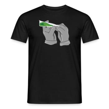 Cigarette de cannabis stoner feuille de chanvre - T-shirt homme - noir - Devant - AI Model Male 178 light (178cm)
